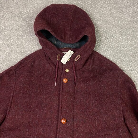 Vintage LL Bean Coat Jacket Mens Large Tall Red Hooded USA Blanket NWT Deadstock - Picture 3 of 16